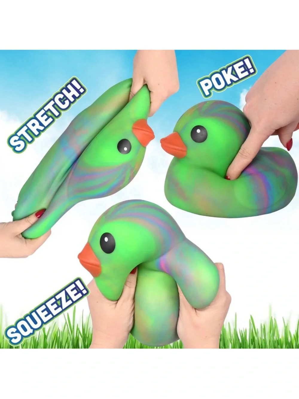 Sunny Days Jumbo Squeezy Duck - Tie Dye Green | New